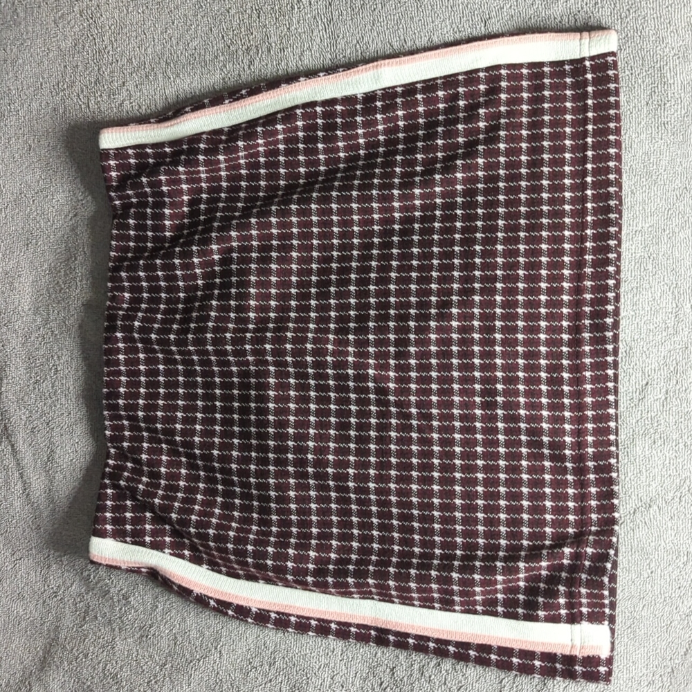 Burgundy mini skirt